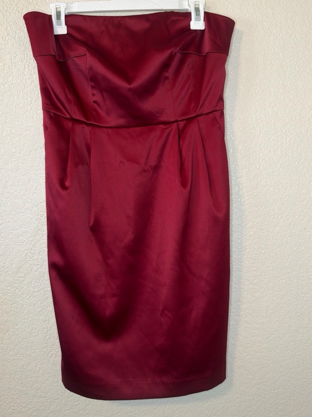 Apt. 9 Strapless Satin Sheath Dress in Burgundy